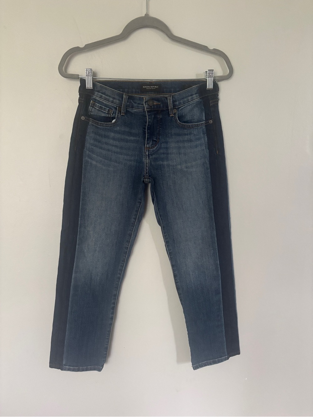 Banana Republic Two-Tone Slim Crop Jeans - Blue size 26